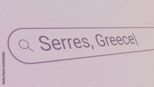Search Bar Serres Greece 
Close Up Single Line Typing Text Box Layout Web Database Browser Engine Concept photo