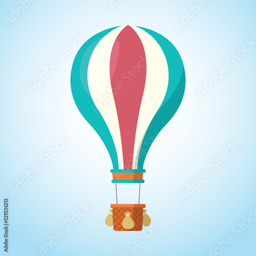 Colorful hot air balloon. Vector illustration.