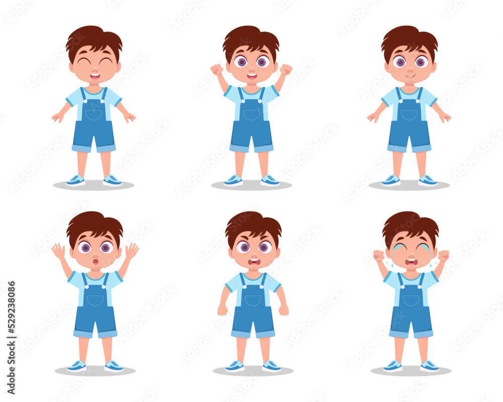 Boy emotions set, vector illustration Boy emotions set, vector illustration