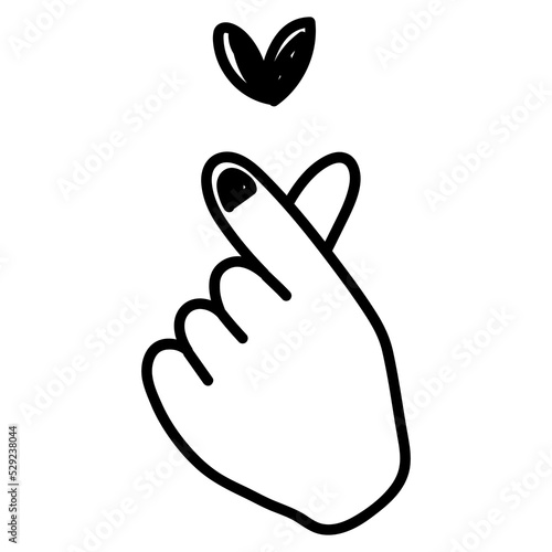 hand drawn doodle icon - finger heart