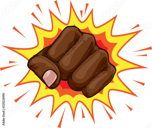 Fist Punch Hand Comic Pop A...
