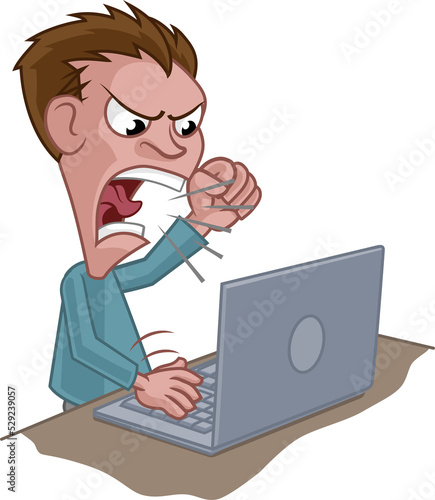 An angry stressed man shout...