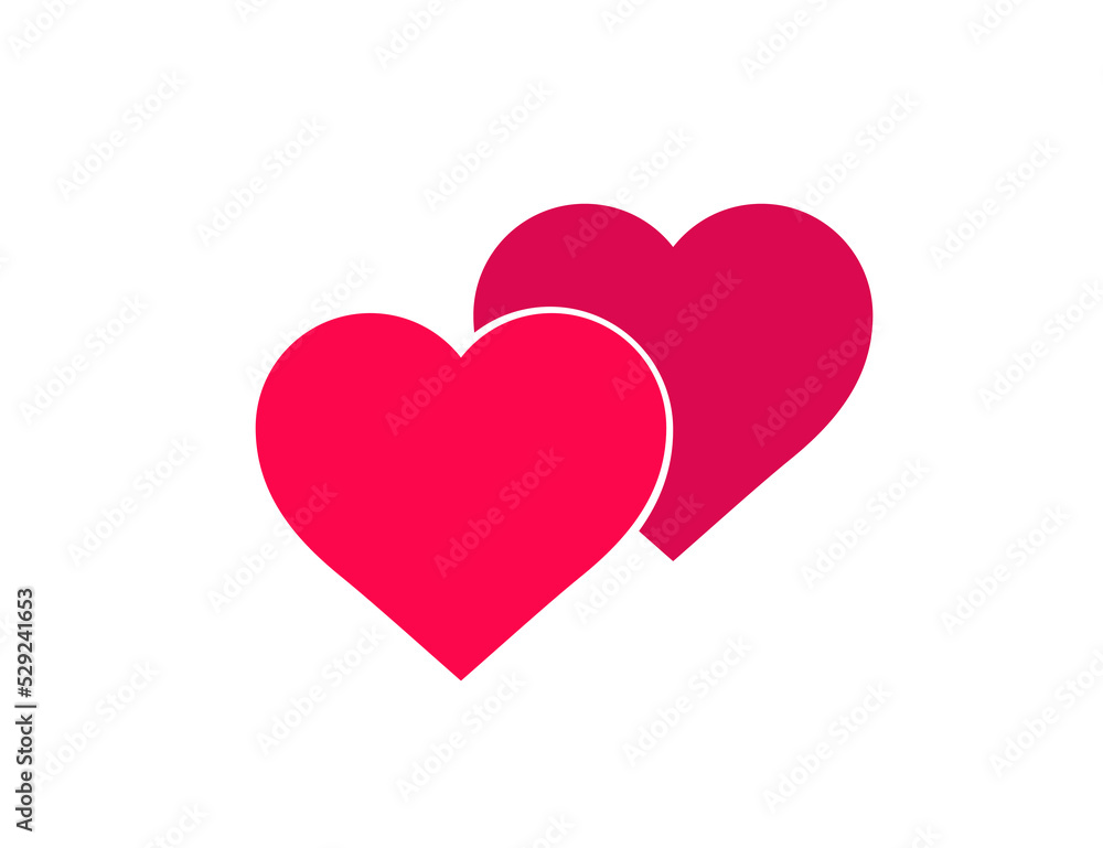 Two hearts. Love, family. Vector icon Two hearts. Love, family. Vector icon