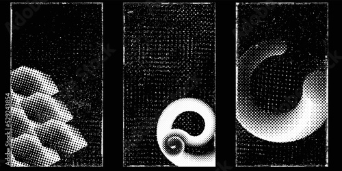 Social media covers with tiny roughen border frames and screen print textures . . grunge style . Post frame stories templates. Layout for promotion .Media banner .Vector 