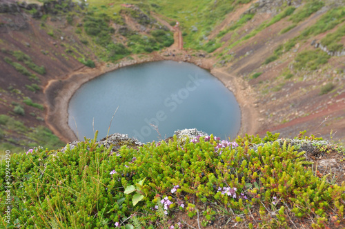 Kerid, volcanic crater in Iceland. photo