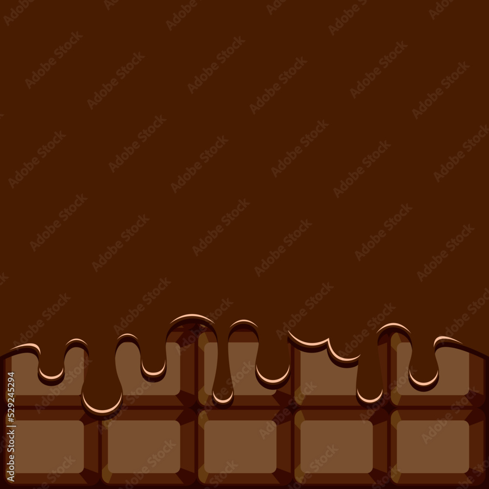 Chocolate brown frame background with copy space vector. Chocolate melted background vector illustration. Flowing chocolate border with copy space Chocolate brown frame background with copy space vector. Chocolate melted background vector illustration. Flowing chocolate border with copy space
