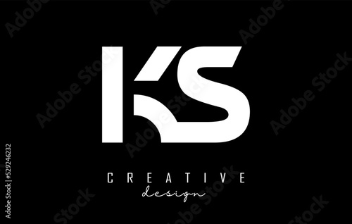 Small Letters KS k s logo with a minimalist design. Letters with elegant, simple and two letters design.
