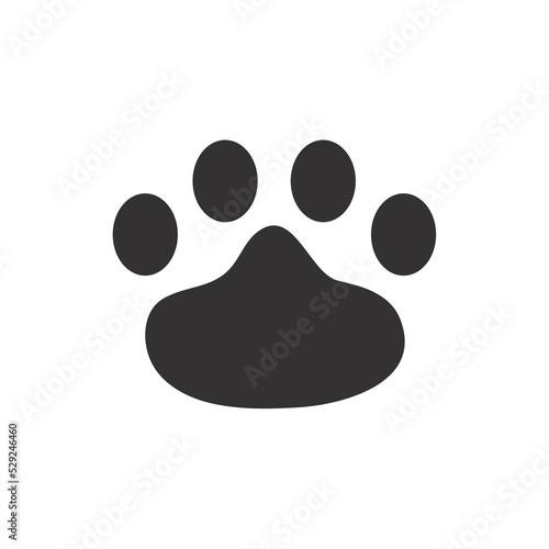 Dog and cat paws with sharp claws. cute animal footprints