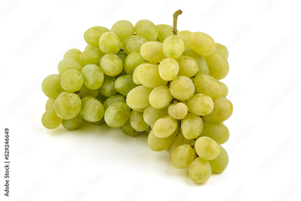 Fresh green grape, isolated on white background. High resolution image.