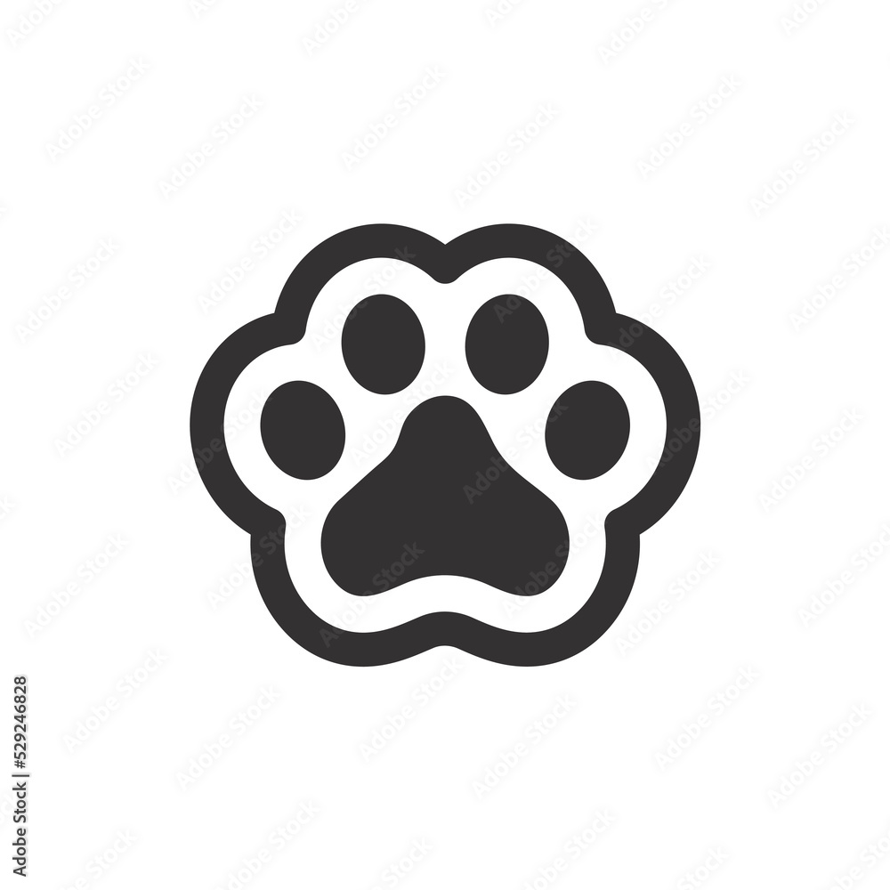 Dog and cat paws with sharp claws. cute animal footprints Dog and cat paws with sharp claws. cute animal footprints