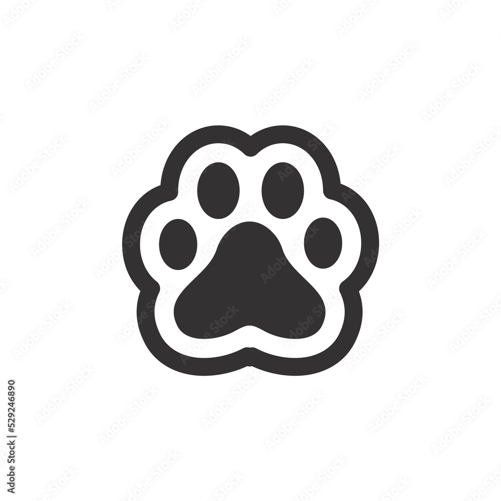 Dog and cat paws with sharp claws. cute animal footprints Dog and cat paws with sharp claws. cute animal footprints