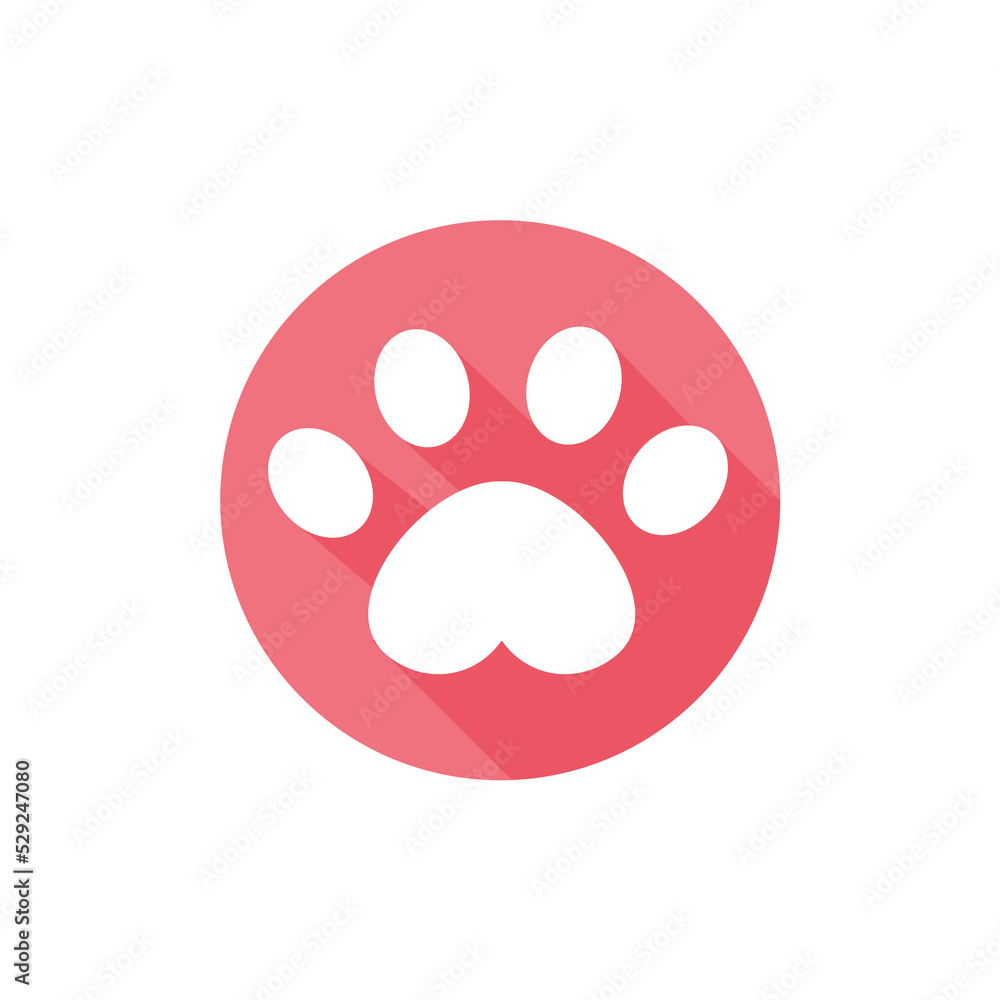 Fototapeta premium Dog and cat paws with sharp claws. cute animal footprints