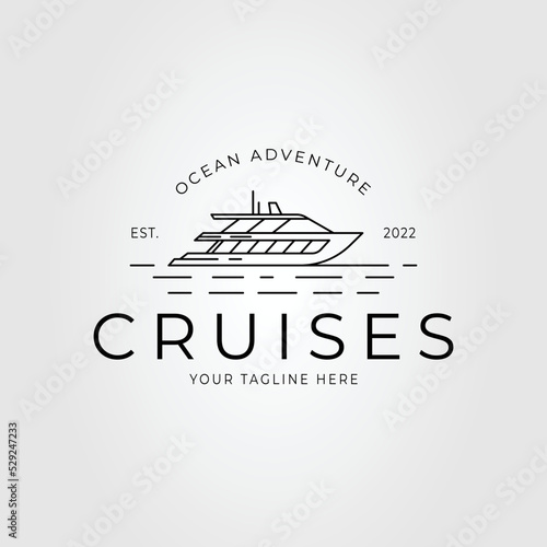 luxury cruise or yacht or ship logo vector illustration design.