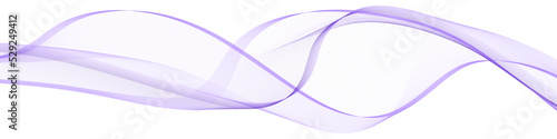 Purple wave swirl swoosh.  Dynamic undulate motion, smooth flowing wave. Air wind transparent veil. Modern trendy design for web banner, isolated curve lines on white background. Vector illustration