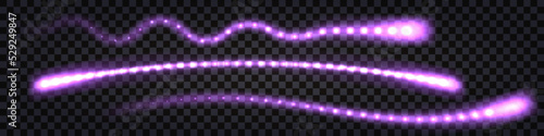 Fotografia, Obraz Purple neon wave swirl, laser beam, glowing light trail