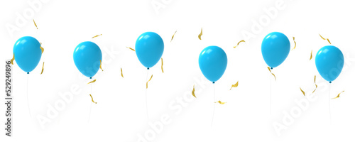 many cyan balloons for party