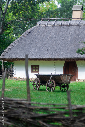 A wooden house in the village. Ukraine.