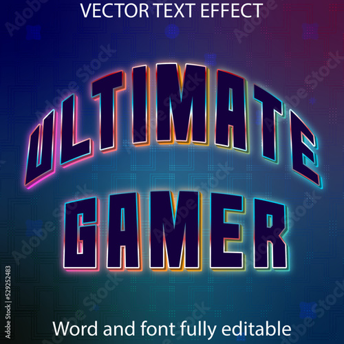 Ultimate Gamer 3d editable text effect.