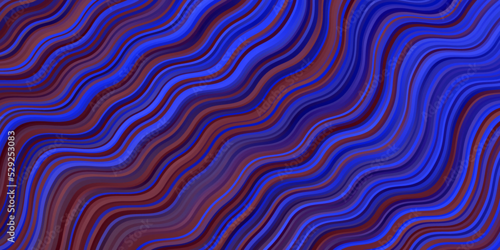 Dark Blue, Red vector template with curved lines.