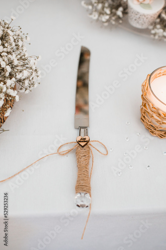 cake knife at a wedding