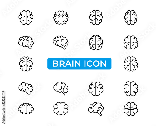 People line icon.Editable vector pack of brain line icons.