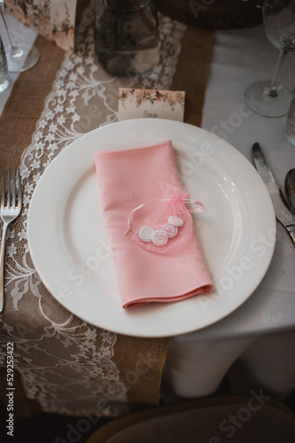 wedding place setting pink