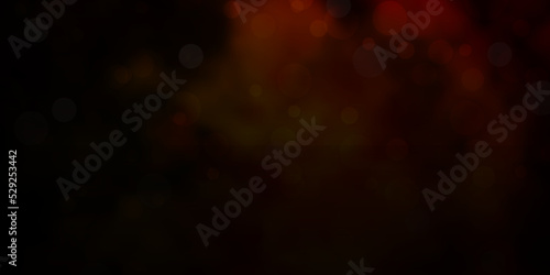 Dark Orange vector pattern with circles.