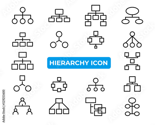 Premium set of hierarchy line icons.Hierarchy line icon set