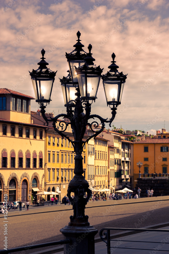 Fototapeta premium florence piazza Pitti with lamppost