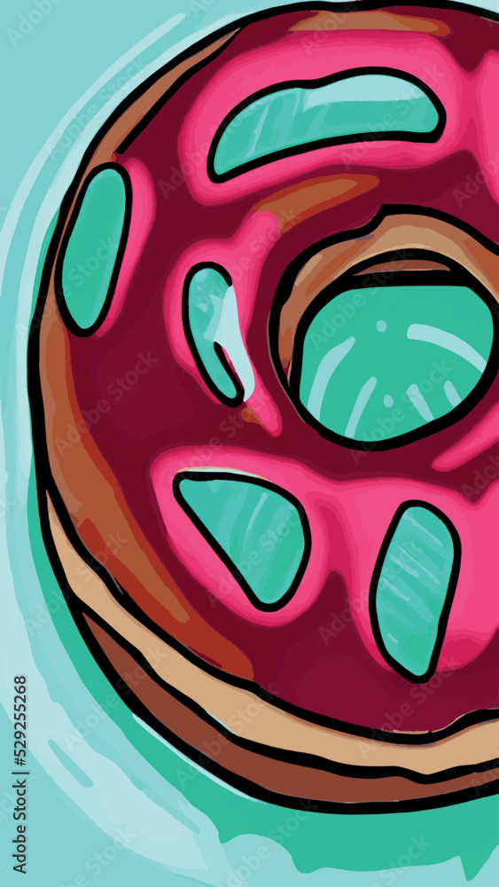 Fototapeta premium Donut with Sprinkles Doughnut Vector and Art clip Design