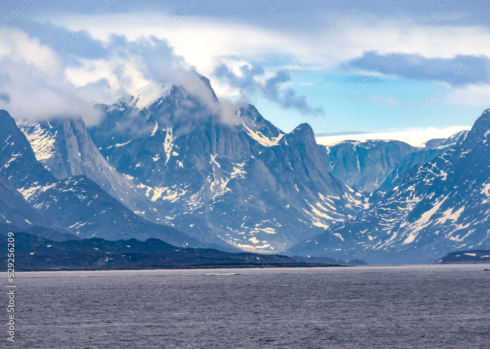 Stunning seascapes along the Western Coast of Greenland North of the capital Nuuk
