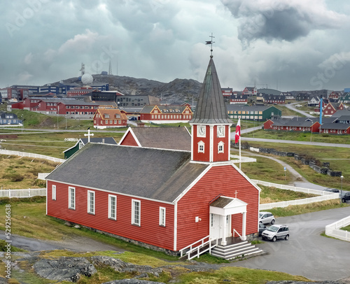 Nuuk (Godthåb, the capital and largest city of Greenland. The seat of government and the country's largest cultural and economic centre. photo