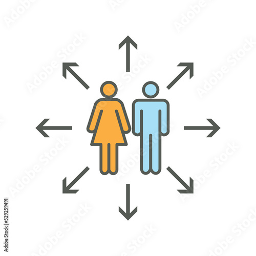 Icon Depicting Infected People Using Contact Tracing to Contain the Spread of the CoronaVirus. Contact Tracing Covid-19 concept.