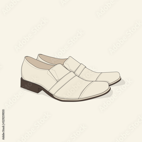 White leather sneaker shoes in cartoon concept design for advertising equipment design