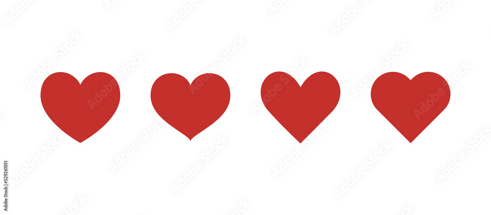 Heart icon and happy symbol simple shape concept flat vector illustration.