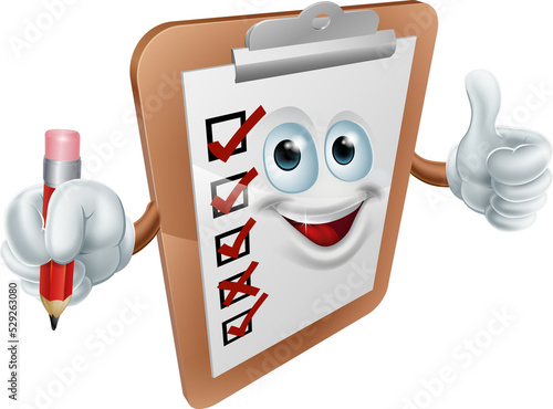 Happy clipboard survey man ...