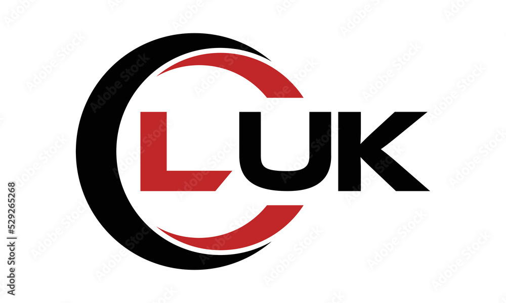 LUK three letter swoosh logo design vector template monogram logo
