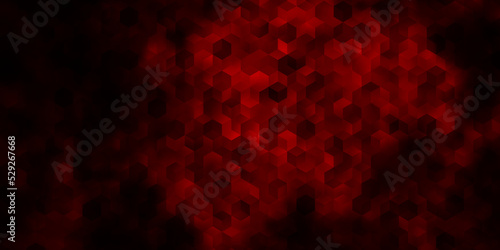 Dark Red vector pattern with colorful hexagons.