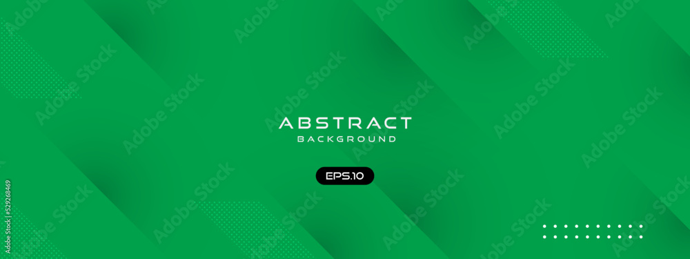 Green geometric background. Vector wide banner for graphic design, banner, poster, header