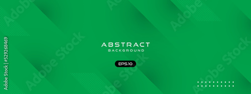 Green geometric background. Vector wide banner for graphic design, banner, poster, header