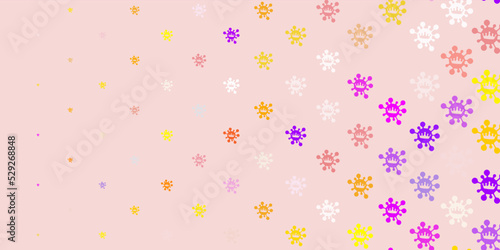 Light blue, yellow vector texture with disease symbols.