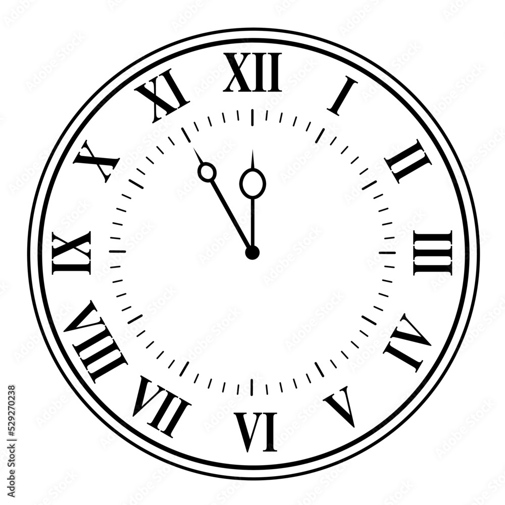 Watch face with hour and minute hands Watch face with hour and minute hands