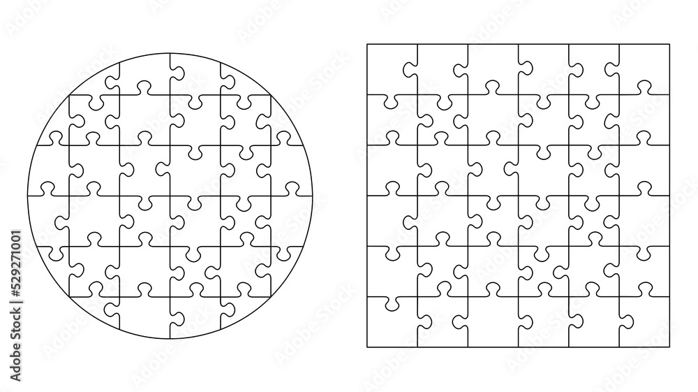 Circle/Square Puzzle - obrazy, fototapety, plakaty 