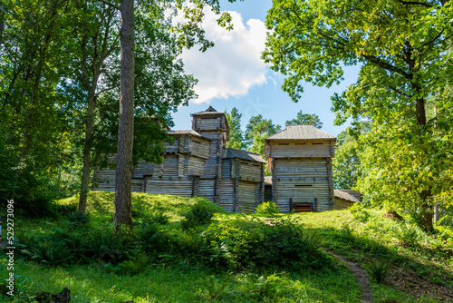 Real-life version of a 12th century Semigallian fortification on the nearby Tervete Hillfort, Latvia. Tervete wooden castle.