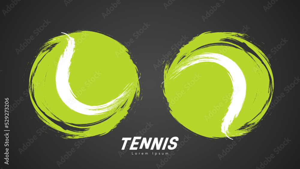 Tennis ball logo, isolated on black  background , Illustrations for use in online events , Illustration Vector  EPS 10