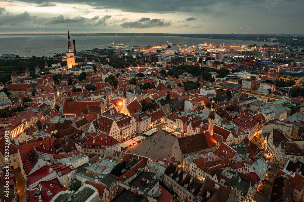 panorama of the Old City. Tallinn, Estonia. August 2022