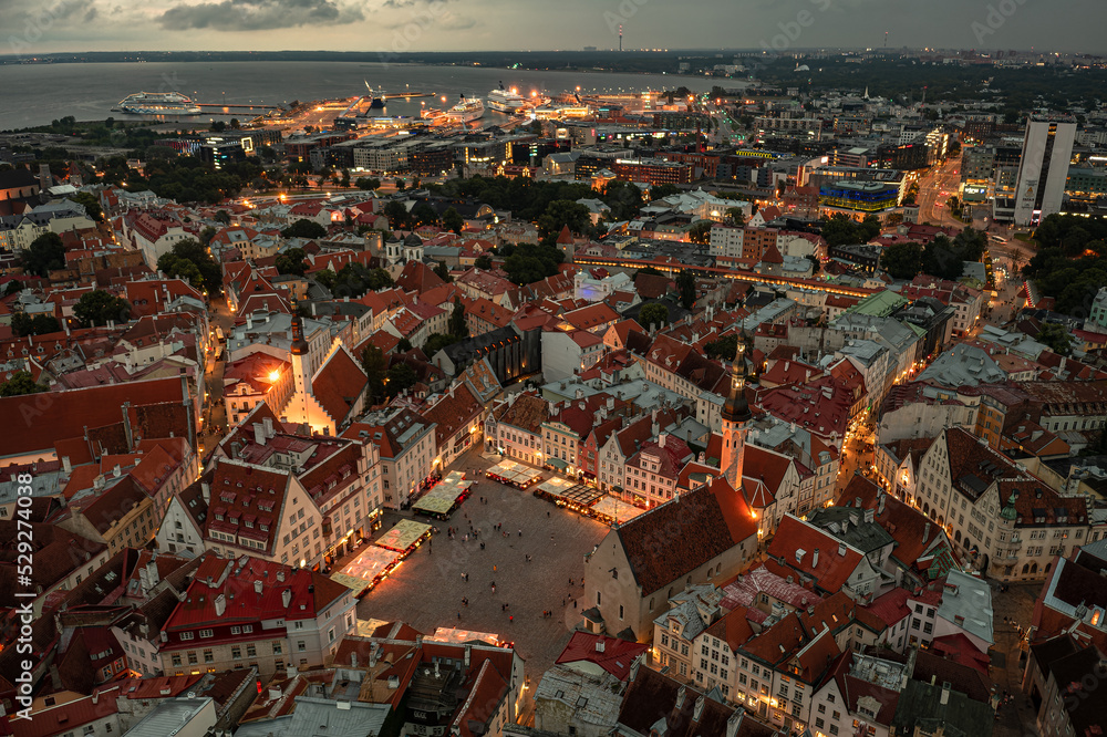 panorama of the Old City. Tallinn, Estonia. August 2022