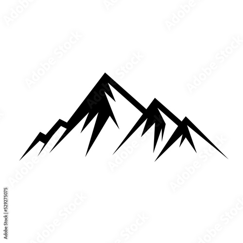 mountain logo Icon black Minimal vector illustration Flat Pictogram