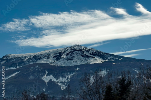 Winter view of Vitosha Mountain on the outskirts of Sofia, Bulgaria 