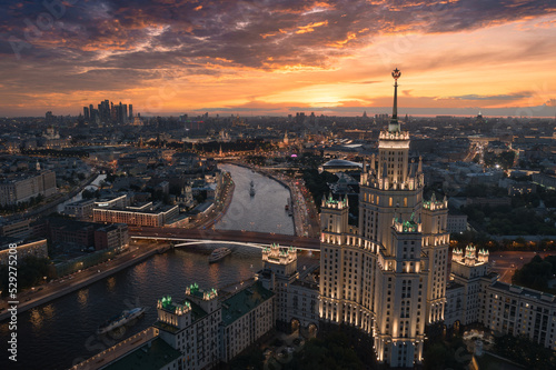 Obraz na płótnie panorama of the skyscrapers of Moscow. Moscow, Russia. August 2022 w salonie
